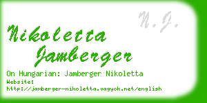 nikoletta jamberger business card